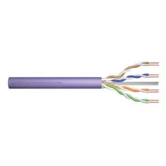 Cablu Digitus UTP fir AWG23, cupru, Cat.6, cutie 100m, LSOH, violet Cablu Digitus UTP fir AWG23, cupru, Cat.6, cutie 100m, LSOH, violet