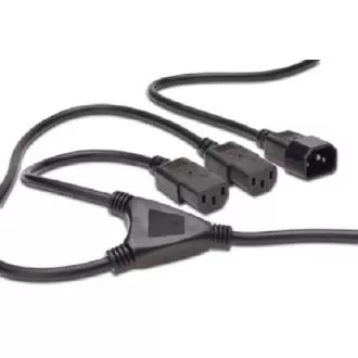 Cablu de alimentare Digitus Split, C14 - C13 2x, M / F, 1.7m, H05VV-F3G 1.0qmm / 0.75qmm, bl