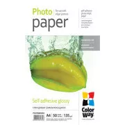 Hârtie foto COLORWAY/ hârtie autoadezivă lucioasă 135g/m2, A4/ 50 bucăți