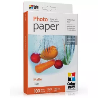 Hârtie foto COLORWAY/ mată 190g/m2, 10x15/ 100 bucăți