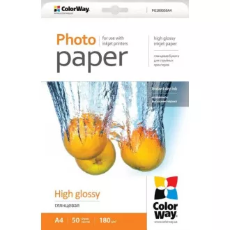 Hârtie foto COLORWAY/ lucioasă 180g/m2, A4/ 50 bucăți