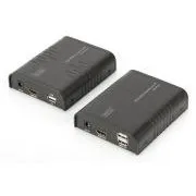 DIGITUS HDMI KVM Extender, 120 m, Full HD, 1080p prin cablu de rețea (Cat 5, 5E, 6),