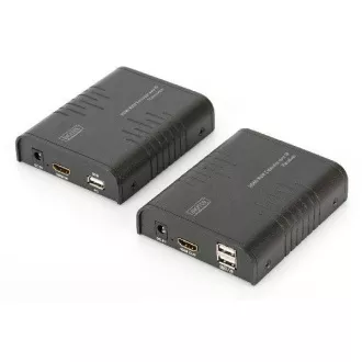 DIGITUS HDMI KVM Extender, 120 m, Full HD, 1080p prin cablu de rețea (Cat 5, 5E, 6),