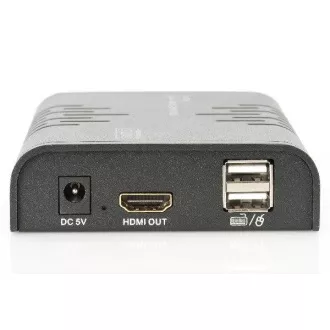 DIGITUS HDMI KVM Extender, 120 m, Full HD, 1080p prin cablu de rețea (Cat 5, 5E, 6),