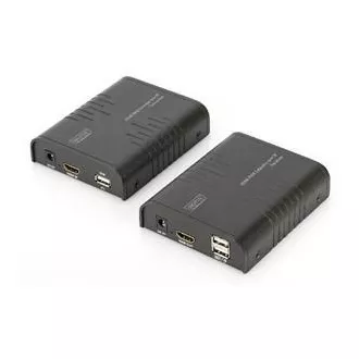 DIGITUS HDMI KVM Extender, 120 m, Full HD, 1080p prin cablu de rețea (Cat 5, 5E, 6),