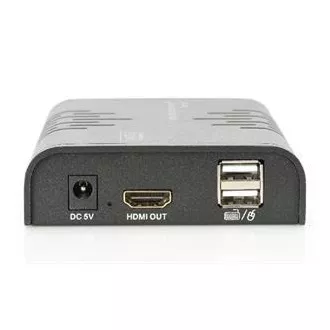 DIGITUS HDMI KVM Extender, 120 m, Full HD, 1080p prin cablu de rețea (Cat 5, 5E, 6),