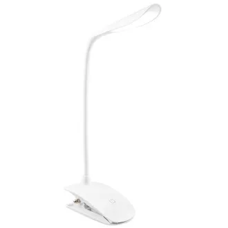 Lampă de masă cu LED Colorway / CW-DL04FCB-W/ Baterie integrată / Fixare cu clips / Alb