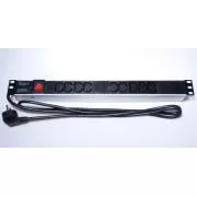 Panou de alimentare PremiumCord pentru rack 19" 1U, 9xIEC (C13), cablu 2m, comutator pornit/oprit