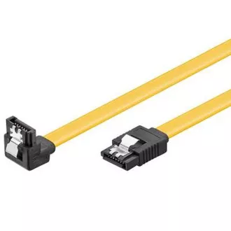 Cablu de date PremiumCord 0,7 m SATA 3.0 1,5 GB / 3 GB / 6 GB, zăvor metalic, 90°