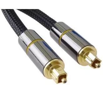Cablu audio optic PremiumCord Toslink, OD: 7 mm, design auriu-metal + nailon 2m