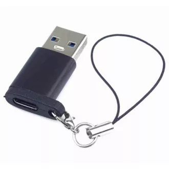 Adaptor PremiumCord USB3.0 A mascul - USB-C Mamă, negru cu ochi pentru agățat