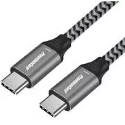 Cablu USB-C PremiumCord ( USB 3.2 GEN 2x2, 5A, 100 W, 20 Gbit/s ) 1,5 m, împletitură de bumbac