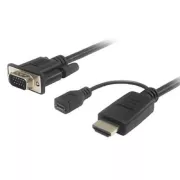 Cablu convertor HDMI la VGA PremiumCord cu conector de alimentare micro USB, 2 m