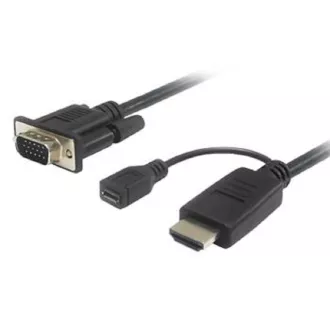 Cablu convertor HDMI la VGA PremiumCord cu conector de alimentare micro USB, 2 m
