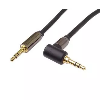 Cablu stereo ecranat PremiumCord HQ Jack 3.5mm - Jack 3.5mm îndoit 90° 1.5m Cablu stereo ecranat PremiumCord HQ Jack 3.5mm - Jack 3.5mm îndoit 90° 1.5m