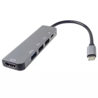 PremiumCord USB-C la HDMI + USB3.0 + 2x USB2.0 + adaptor PD (livrare energie)