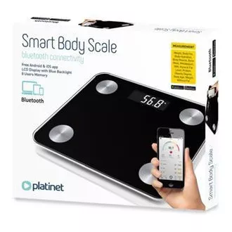 Cântar personal inteligent PLATINET cu Bluetooth, negru Cântar personal inteligent PLATINET cu Bluetooth, negru