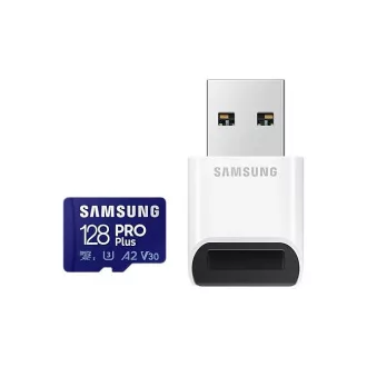 Samsung/micro SDXC/128GB/180MBps/USB 3.0/USB-A/Class 10/  Adaptor/Blue