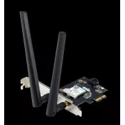 ASUS PCE-AXE5400, adaptor WiFi 6E PCI-E cu 2 antene externe. Suport bandă 6 GHz, 160 MHz, Bluetooth 5.2