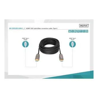 Digitus Cablu optic hibrid HDMI AOC, tip A M/M, 10m, UHD 8K@60Hz, CE, auriu, bl