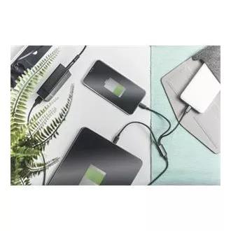 Cablu de încărcare USB, 3 în 1, USB A - Lightning+micro B+Type-C 1m, cablu, bumbac, CE, alb