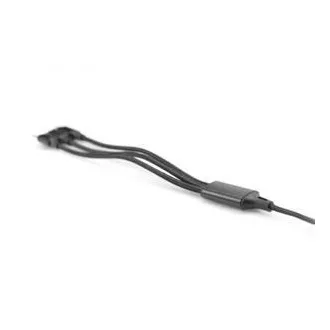 Cablu de încărcare USB, 3 în 1, USB A - Lightning+micro B+Type-C 1m, cablu, bumbac, CE, alb