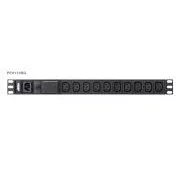 Aten PE0110S PDU de bază 1U cu protecție la supratensiune 10A intrare C14 ieșire 10x C13