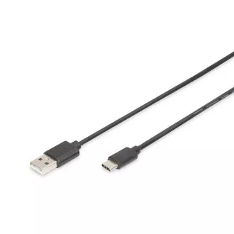 Cablu de conectare Digitus USB C la A 1,0 m, 3A, 480 MB, versiunea 2.0