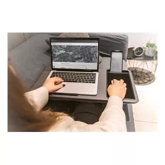 Birou / stație de lucru pentru laptop DIGITUS până la 17", slot pentru telefon mobil, mouse pad