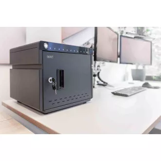 Cutie de încărcare desktop mobil DIGITUS pentru tablete de până la 14 inchi, 10 dispozitive. UV-C, USB-C (până la 20 W per dispozitiv