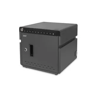Cutie de încărcare desktop mobil DIGITUS pentru tablete de până la 14 inchi, 10 dispozitive. UV-C, USB-C (până la 20 W per dispozitiv