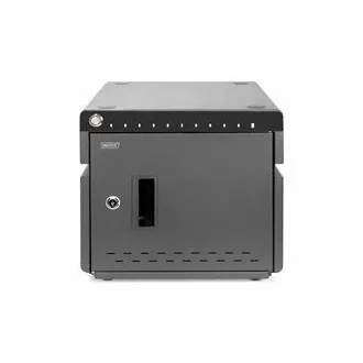 Cutie de încărcare desktop mobil DIGITUS pentru tablete de până la 14 inchi, 10 dispozitive. UV-C, USB-C (până la 20 W per dispozitiv