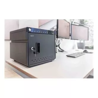 Cutie de încărcare desktop mobil DIGITUS pentru tablete de până la 14 inchi, 10 dispozitive. UV-C, USB-C (până la 20 W per dispozitiv