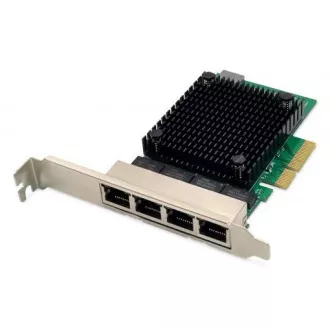 DIGITUS 4 porturi RJ45 RTL8125B 2,5 GBit server NIC