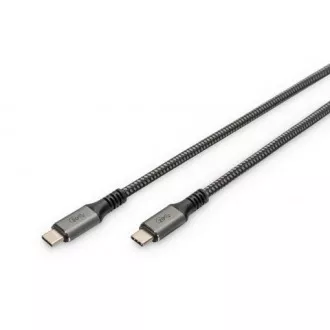 Cablu de conectare DIGITUS USB 4, TypeC la TypeC, AL-Housing PP Braid 4K@60Hz, PD3.0, 20Gbits/s, 3m, bl.