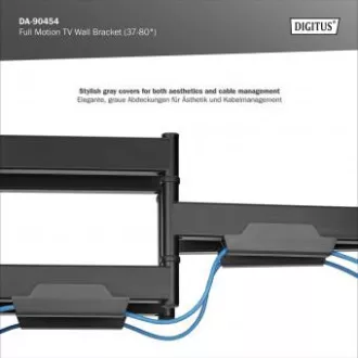 DIGITUS Suport de perete pentru televizor complet mobil 37-80", 60 kg sarcină maximă, VESA: 200x100, 200x200, 300x200, 400x200, 300x300, 400x300