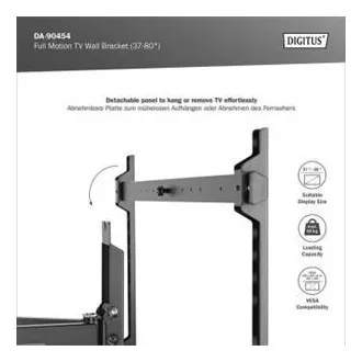 DIGITUS Suport de perete pentru televizor complet mobil 37-80", 60 kg sarcină maximă, VESA: 200x100, 200x200, 300x200, 400x200, 300x300, 400x300