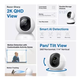 TP-LINK Tapo C220 - cameră IP cu înclinare și WiFi, 4MP (2560*1440), ONVIF TP-LINK Tapo C220 - cameră IP cu înclinare și WiFi, 4MP (2560*1440), ONVIF
