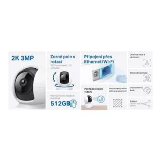 TP-Link Tapo C212 - Cameră IP cu înclinare și WiFi, 3MP (2304 x 1296), ONVIF