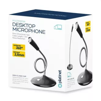 Microfon desktop PLATINET pentru birou/casa, jack 3.5 Microfon desktop PLATINET pentru birou/casa, jack 3.5