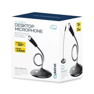 Microfon desktop PLATINET pentru birou/casa, jack 3.5 Microfon desktop PLATINET pentru birou/casa, jack 3.5