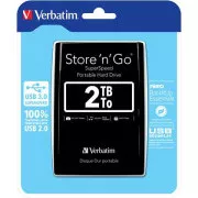 Unitate externă VERBATIM Store'n'Go 2.5" 2TB USB 3.0, negru