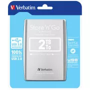 Unitate externă VERBATIM Store'n'Go 2.5" 2TB USB 3.0 argintie