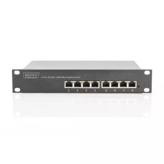 DIGITUS Comutator Gigabit Ethernet DIGITUS cu 8 porturi, 10 inci, negestionat