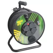 Tambur prelungitor Emos - 4 prize, 50m, 1.5mm, cauciuc, IP44