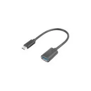 LANBERG Cablu adaptor USB-C(M) 3.1 la USB-A(F) 15CM negru OTG