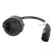 LANBERG cablu adaptor IEC 320 C14 la SCHUKO(F) pentru UPS 20CM negru