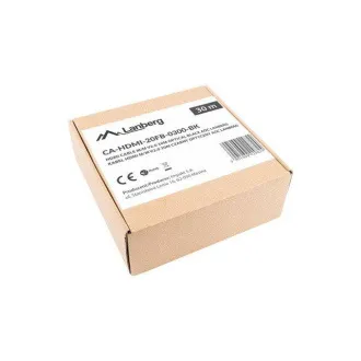 LANBERG Cablu optic activ de mare viteză cu Ethernet 2.0, 4K@60Hz, M/M, lungime 30m, negru, conectori placați cu aur