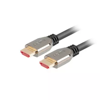 Cablu LANBERG Ultra High Speed HDMI 2.1, 48 Gbps, 8K@60Hz, 5K@120Hz, lungime 0,5 m, negru, conectori placați cu aur