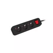 LANBERG Cablu de prelungire 1.5M 3X cu priză clasică cu întrerupător cablu de cupru negru